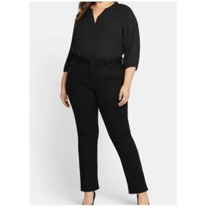 NYDJ Womens Marilyn Straight Leg  Jeans Size 24W Black Denim new $99
